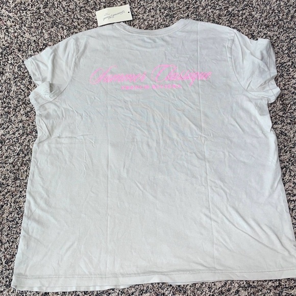 Universal Thread French Riviera Beige T-Shirt with Pink Details NWT - Picture 5 of 6